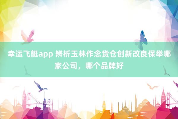 幸运飞艇app 辨析玉林作念货仓创新改良保举哪家公司，哪个品牌好