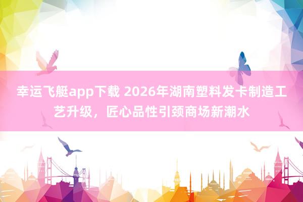 幸运飞艇app下载 2026年湖南塑料发卡制造工艺升级，匠心品性引颈商场新潮水